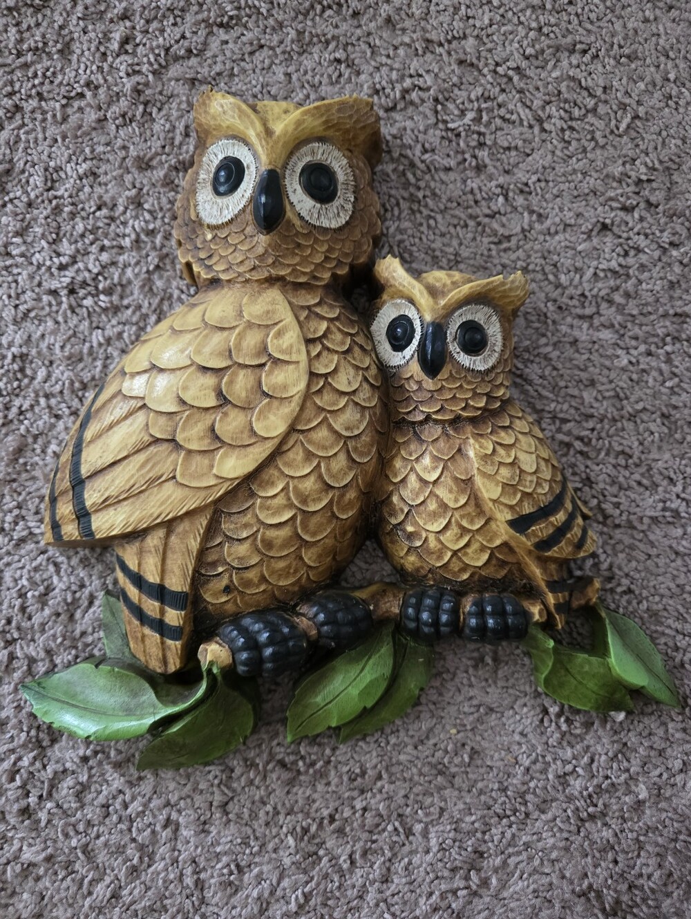 Vintage Homco 1976 Owl Plaque Wall Decor Retro Hippie 70s Vtg